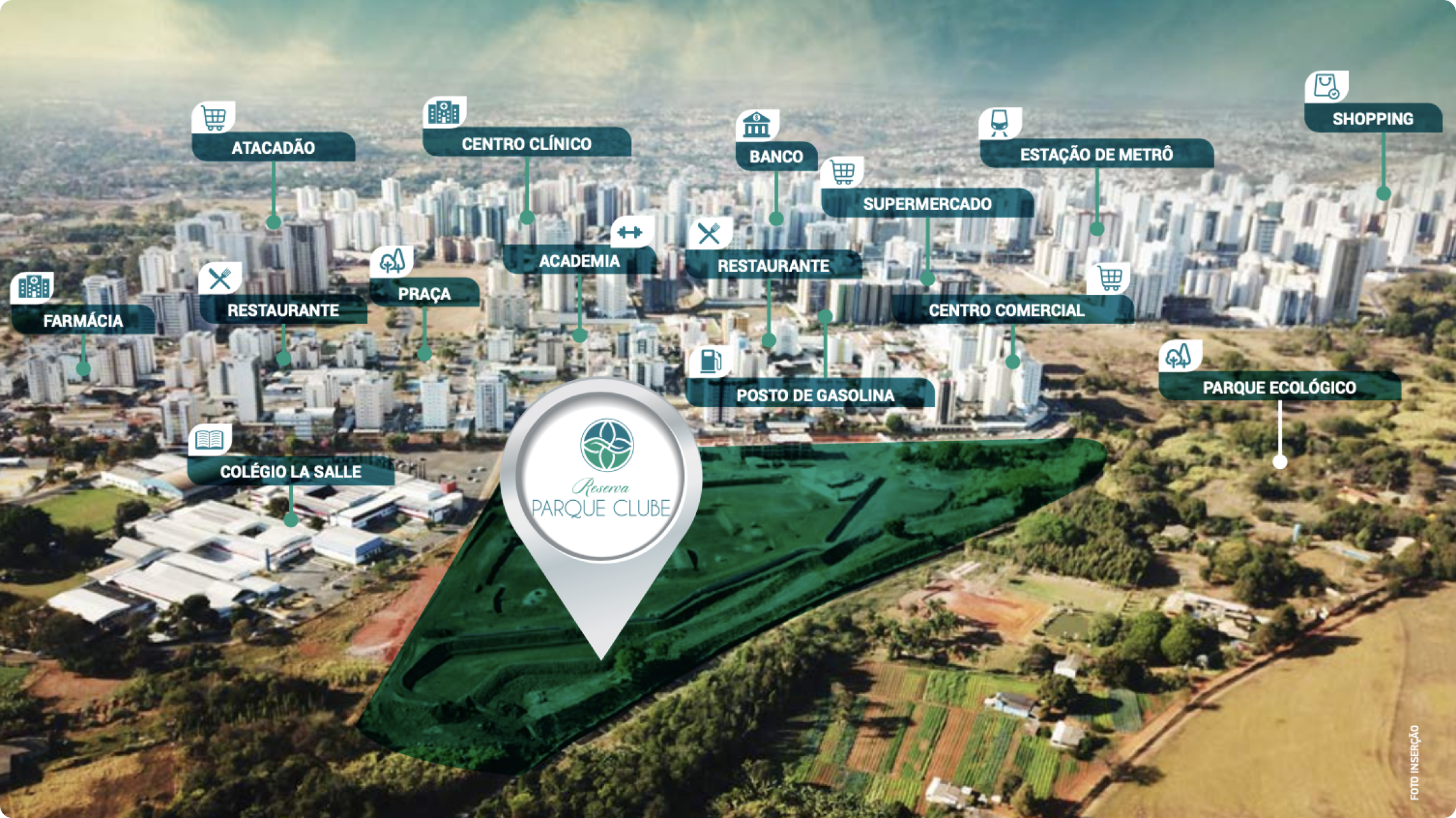 Localização do condomínio Reserva Parque Clube